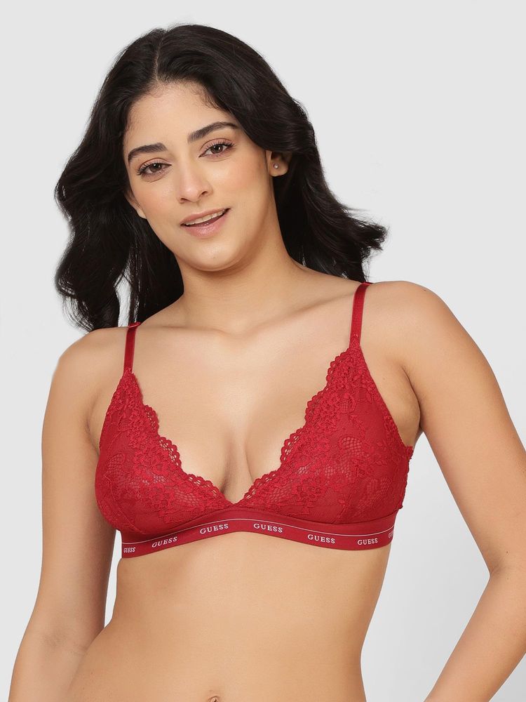 guess fashion Guess Red Polyamide Solid Women Non-Padded Bra-picture-24