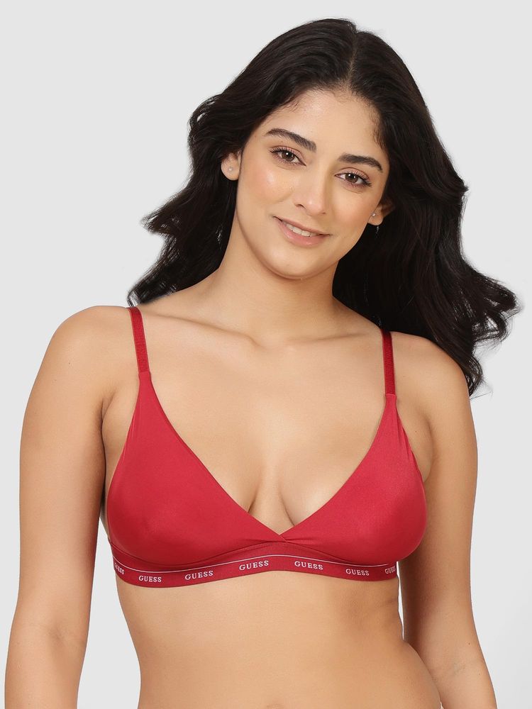 guess fashion Guess Red Polyamide Solid Women Non-Padded Bra-picture-18