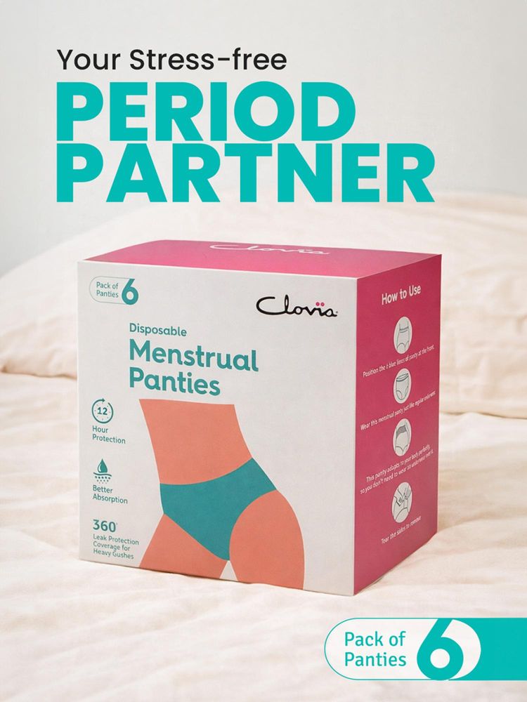 Clovia Disposable 360degree Protection Leak Proof Overnight Menstrual Panties (Pack of 6)-picture-16