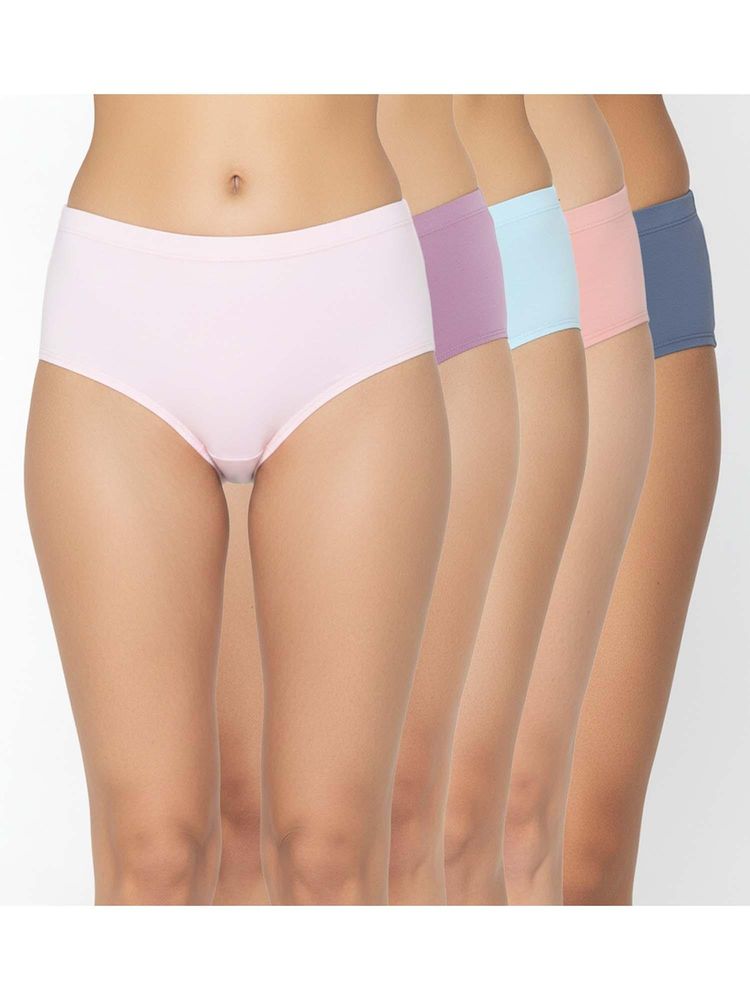 Zivame Medium Rise Full Coverage Hipster Panty - Multicolor (Pack of 5)-picture-11