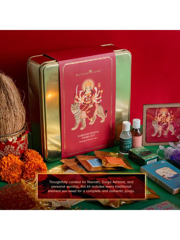 Samskara Home Maroon Durga Pooja Samagri Kit-image-1