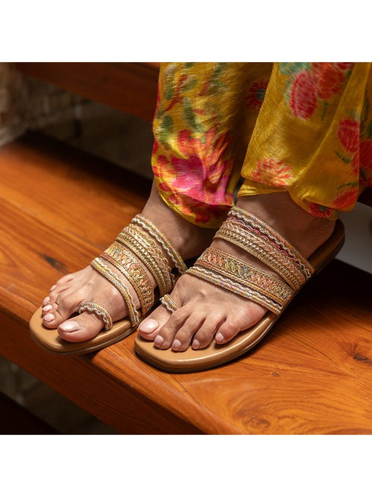 Coral Haze Rangeela Multi-Color Kolhapuris-picture-10