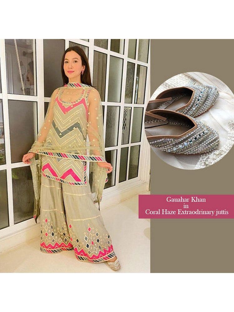 Coral Haze Extraordinary Women Grey Juttis