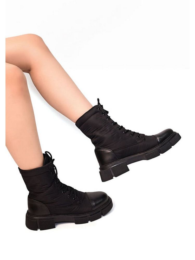 MyMy Footwear Black Combat Boots-image-37