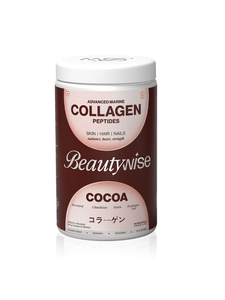 Beautywise Advanced Marine Collagen Anti-Aging Powder- Glutathione, HA & Biotin - Cocoa