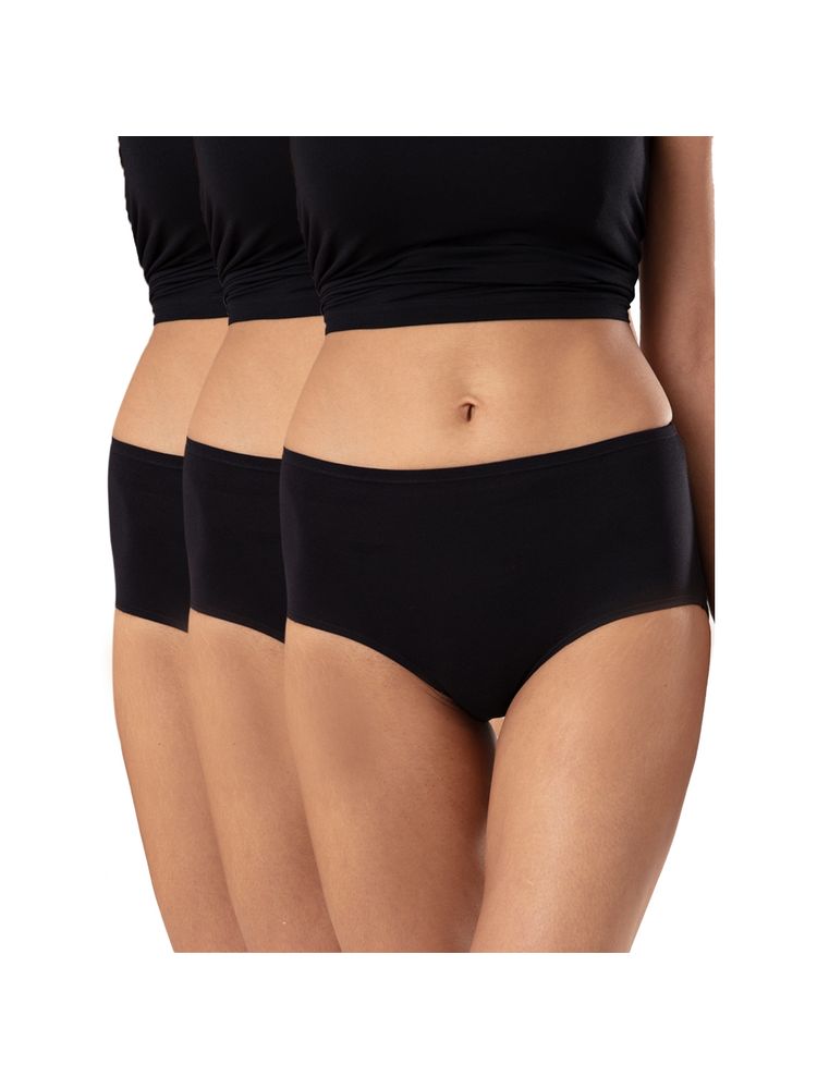 Nykd by Nykaa Pack of 3 Cotton Bikini With Anti Odor-Nyp112-All Black