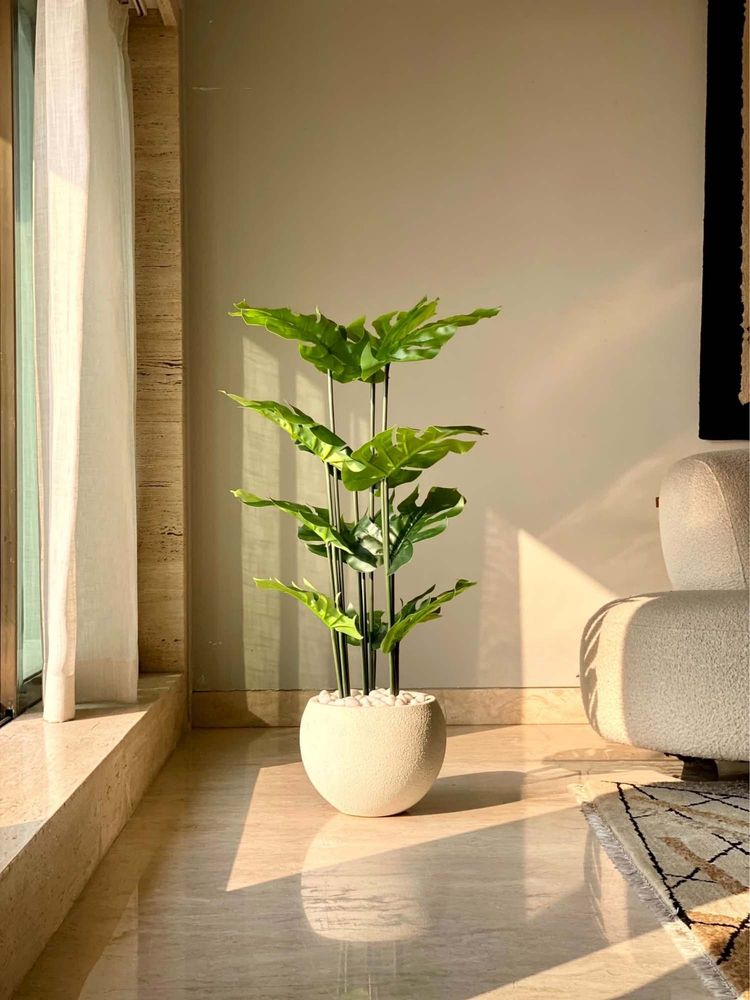 Mason Home Green Artificial Lush Monstera Plant without Pot (Pack of 3) (4 Feet)-picture-14