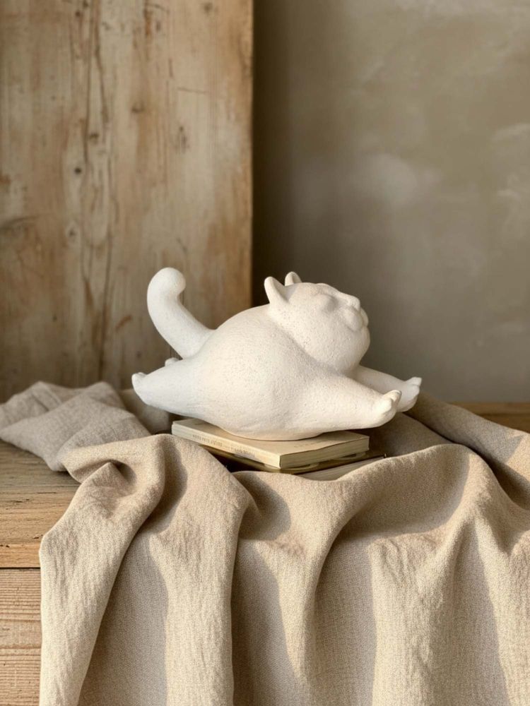 Mason Home Beige Terracotta Meow Sculpture-image-48