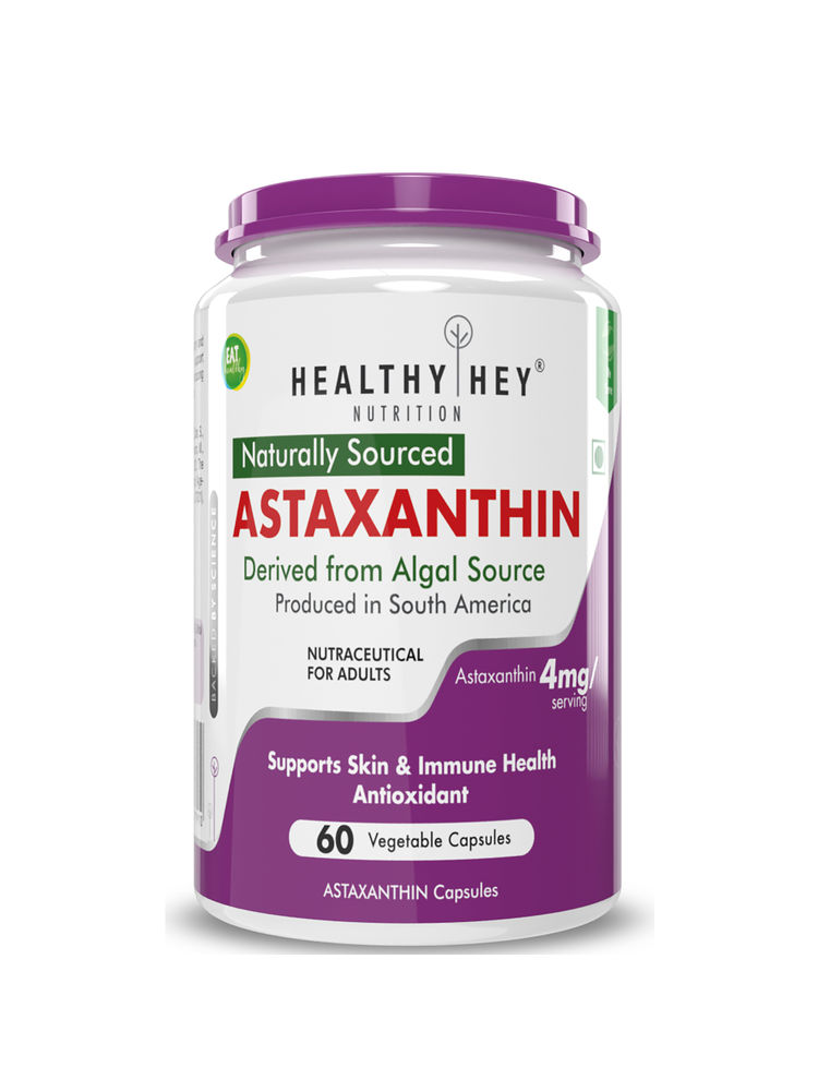 HealthyHey Nutrition Astaxanthin - Naturally Sourced From Algae - 60 Veg Capsules-image-1