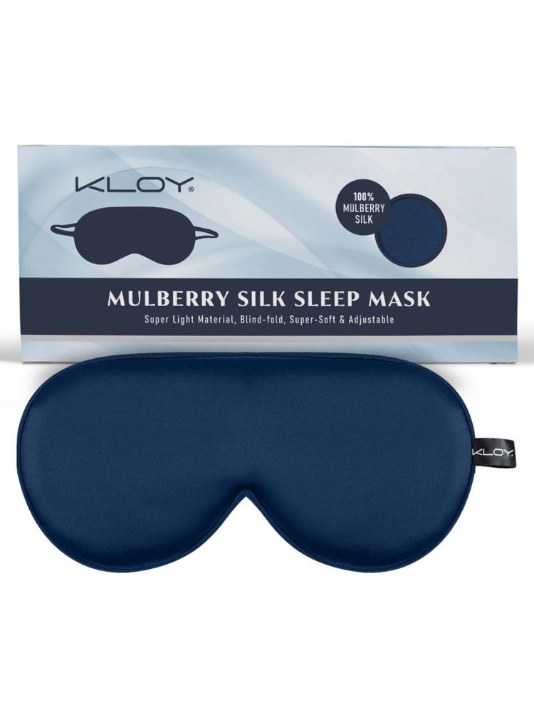 KLOY 100% Mulberry Silk Sleep Eye Mask - Blue