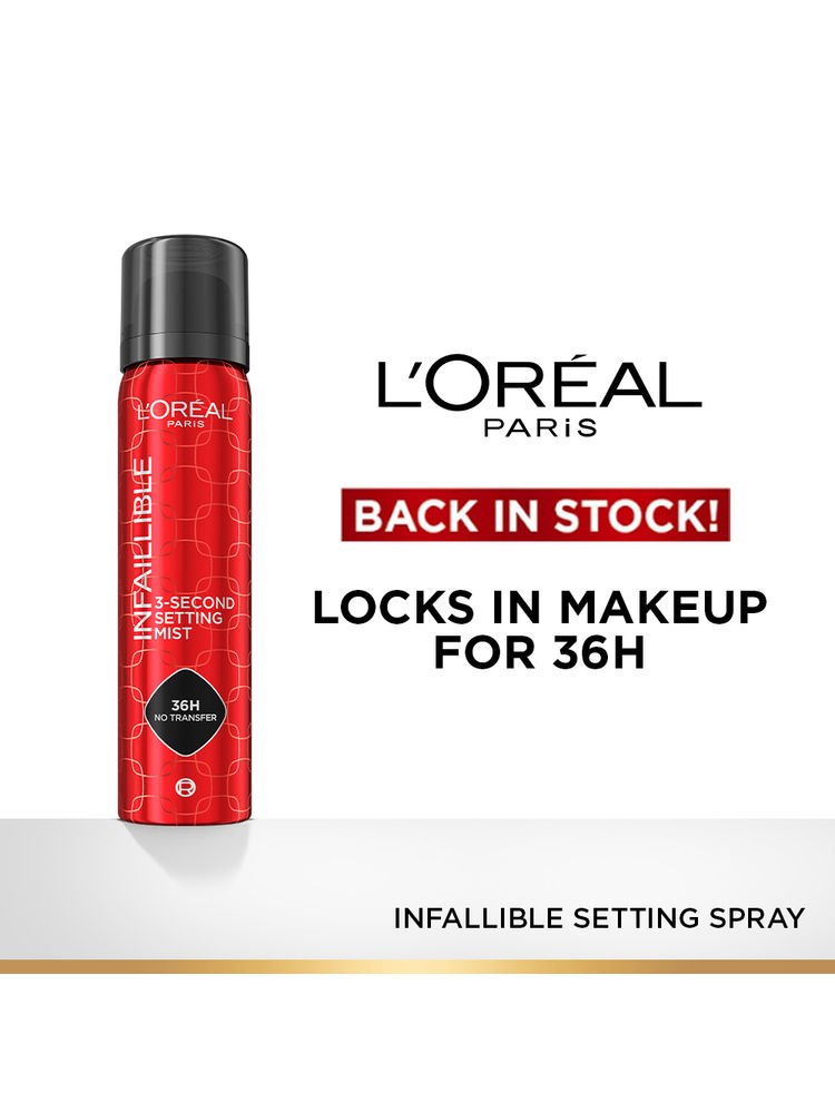 L'Oreal Paris Infallible 3-Second Setting Spray, 36hr Long Lasting Makeup