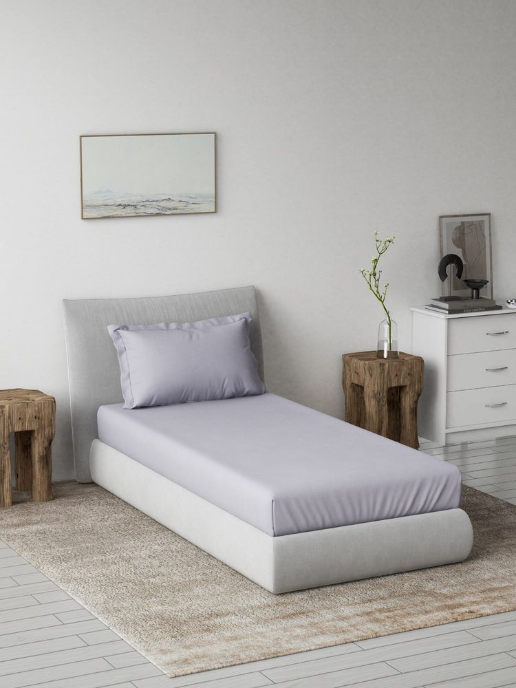 Ddecor Live Beautiful Solid Spectrum Flat 180TC Single Bedsheet With Pillow Cover- Purple-image-36