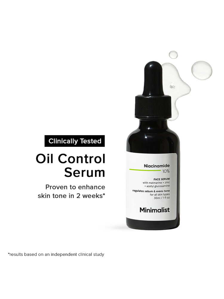 Minimalist 10% Niacinamide Face Serum With Matmarine + Zinc For Reducing Oil & Blemishes
