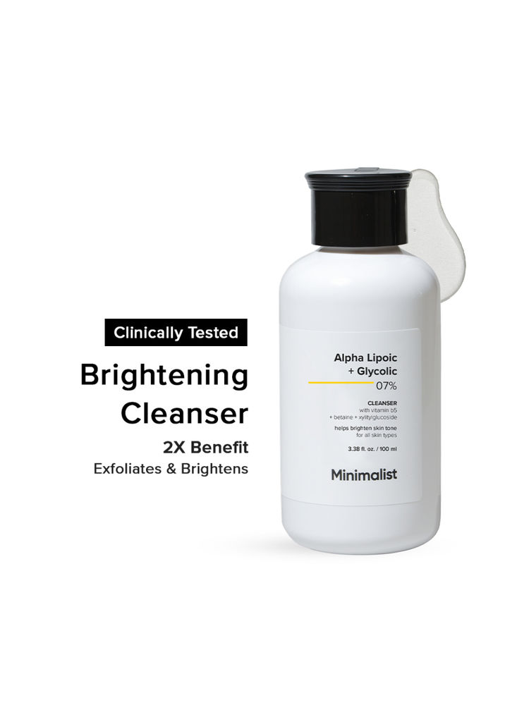 Minimalist 7% ALA & AHA Brightening Face Wash With Vitamin B5 & Glycolic acid For Glowing Skin