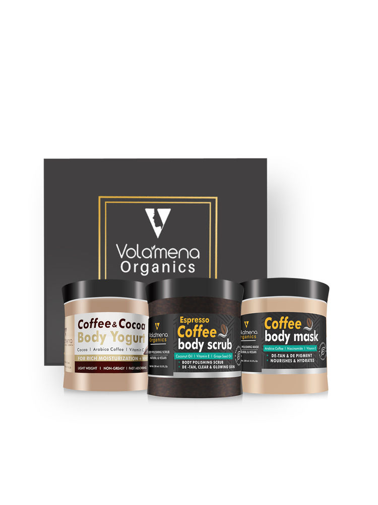 Volamena Organics Coffee De-Tan Body Polishing Kit - Pack Of 3