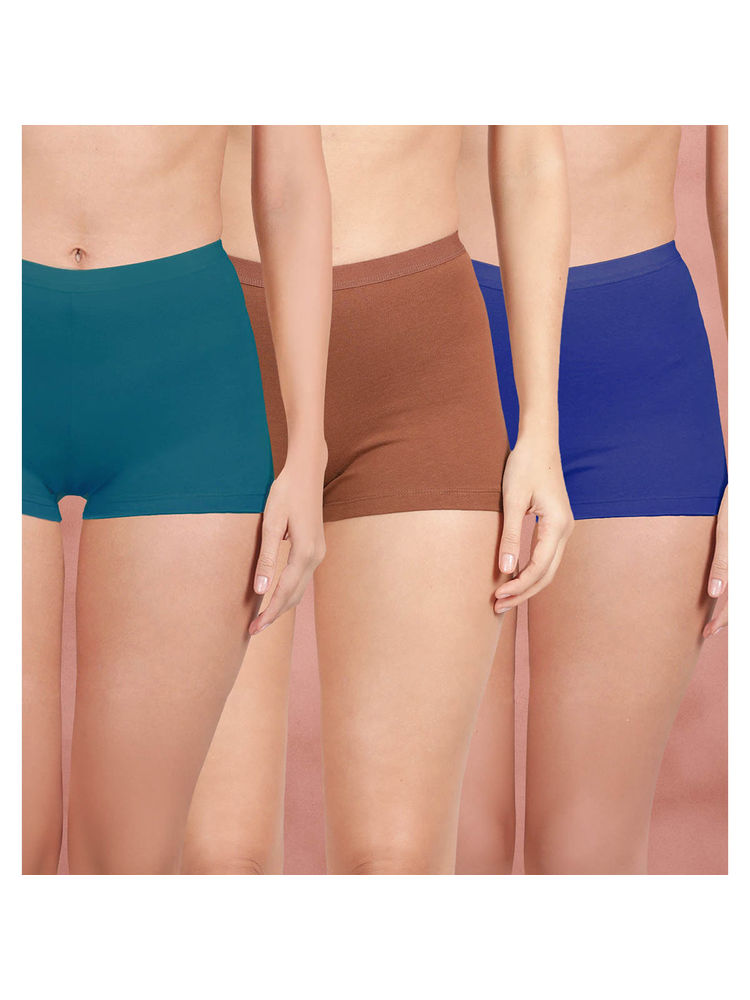 Shyaway Women Multi-Color Solid Boyshots (Pack of 3)-image-47