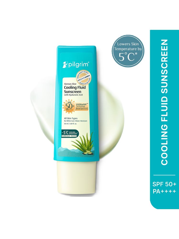 Pilgrim Korean Aloe Cooling Fluid Sunscreen SPF 50+ PA++++ With Hyaluronic Acid-image-6