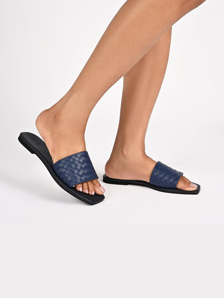 SKO Patras Blue Weave Flats-image-22