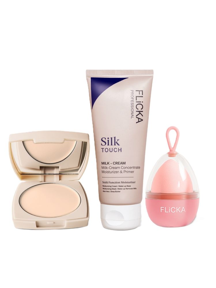 FLiCKA Combos - Base Story Foundation Ivory + Silk Touch Primer + Beauty Blender Sponge With Case-image-31