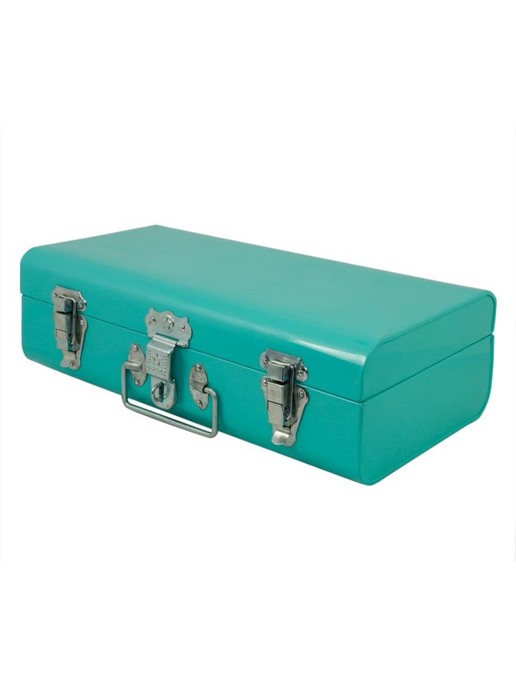 Living With Elan Vintage Long Storage Trunk - Aqua-image-3