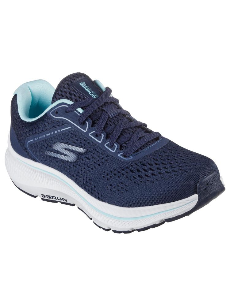 SKECHERS Womens GO RUN CONSISTENT 2.0 Navy Blue Mint Running Shoes-image-14