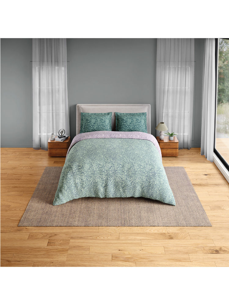 SPACES Green Fiora Cotton 144 TC Percale Bedsheet with 2 Pillow Covers-image-41