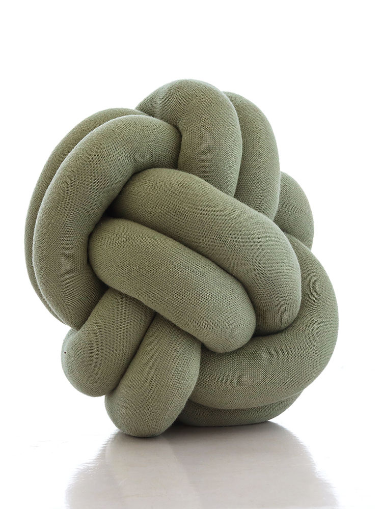 PLUCHI Nodo Cotton Knitted Green Decorative Cushion-image-39