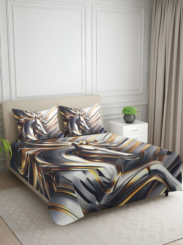 Signature Grey Super Soft Bedsheet with 2 Pillow Covers (King)-image-21