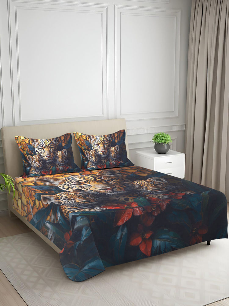 Signature Teal Super Soft Bedsheet with 2 Pillow Covers (King)