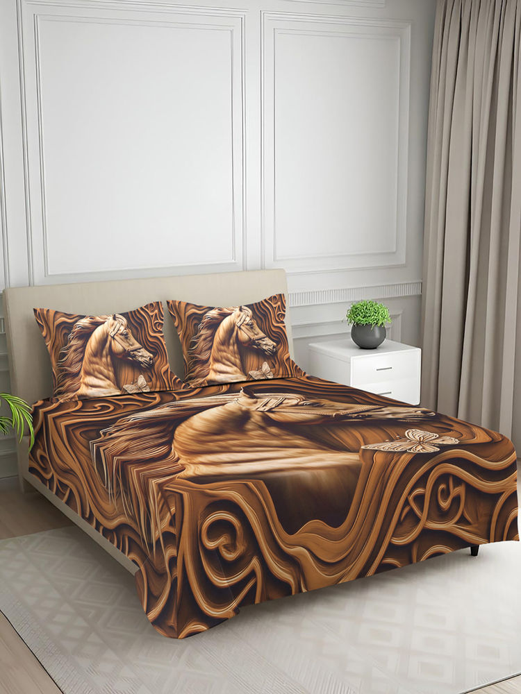 Signature Brown Super Soft Bedsheet with 2 Pillow Covers (King)-image-4
