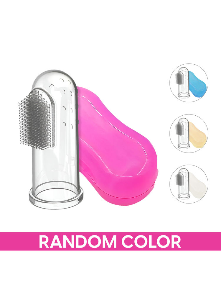 Matra Silicone Baby Toothbrush 2 In 1 Finger Toothbrush With Storage Case For Teething Gums