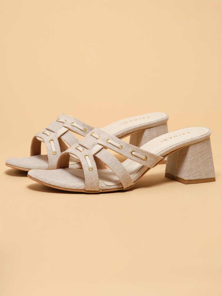Eridani Nomi Beige Casual Sandal Heels-image-3