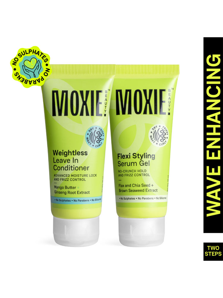 Moxie Beauty Wavy Vibe Setter Travel Duo - Weightless Leave-in Conditioner & Styling Serum Gel