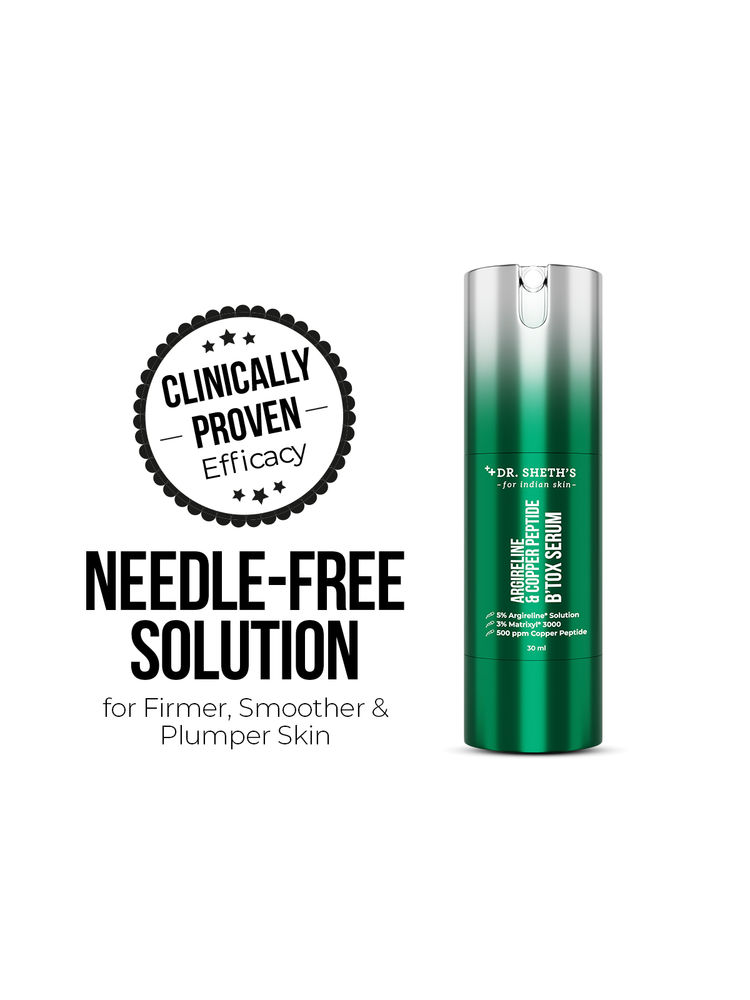Dr. Sheth’s B’Tox Serum with Argireline & Copper Peptide For Fine Lines, Skin Firming & Even Tone