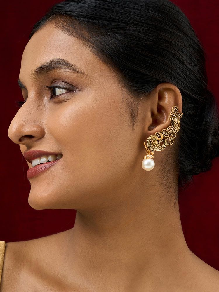Teejh Karika Gold Pearl Earcuffs-image-2