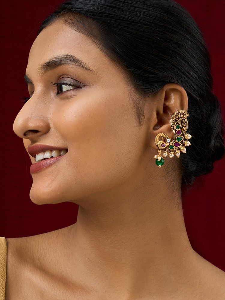 Teejh Mor Gold and Pearl Beaded Earcuffs-image-8