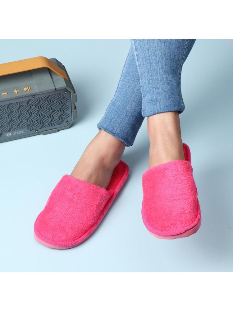 Drunken Winter Home Open Toe Non Slip Rose Pink Room Slippers-image-17