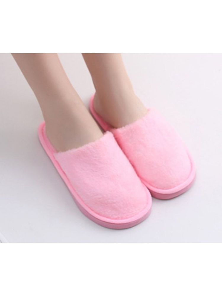 Drunken Women's Winter Home Open Toe Non Slip Baby Pink Room Slippers-picture-16