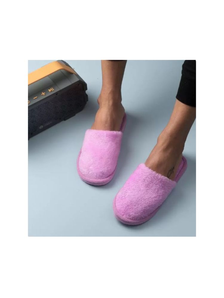 Drunken Women's Winter Home Open Toe Non Slip Purple Room Slippers-picture-17