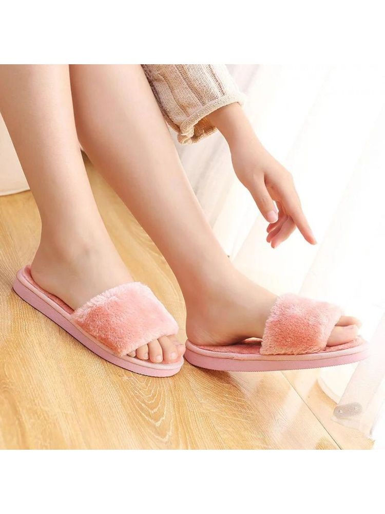 Drunken ILU Fur Winter Pink Room Slippers-picture-13