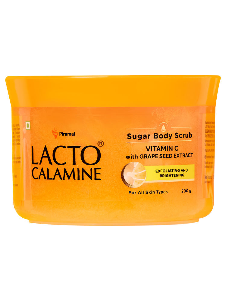 Lacto Calamine Vitamin C Sugar Body Scrub, Mild Exfoliation+Glowing Skin Scrub With Glycolic Acid-picture-0