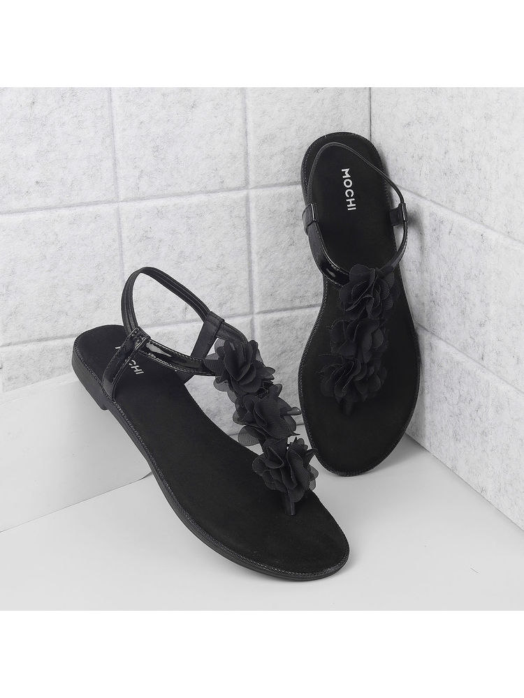 Mochi Women Black Sandals-image-13