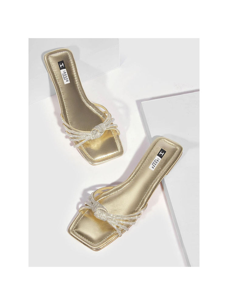 IRUSSH Gold Knotty Strappy Flats-picture-22