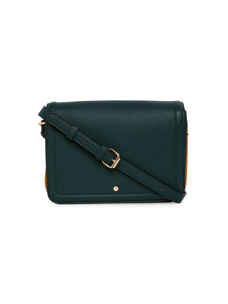 Accessorize London Womens Faux Leather Green Tara Triple Compartment Sling Bag-picture-10