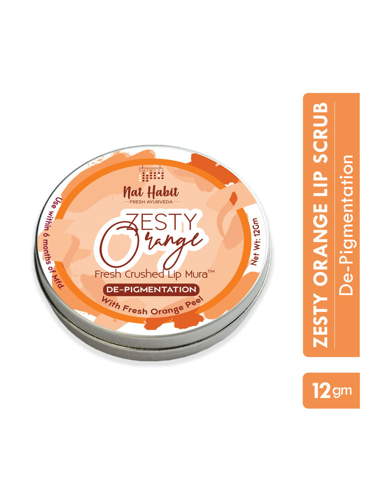 Nat Habit Zesty Orange Lip Scrub for dark lips, Lightening Lip Mask for Pigmentation, Discoloration-image-16