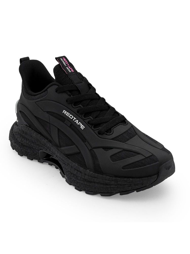 Red Tape ETPU Women Textured Black Lace-Ups Athleisure Shoes-image-18