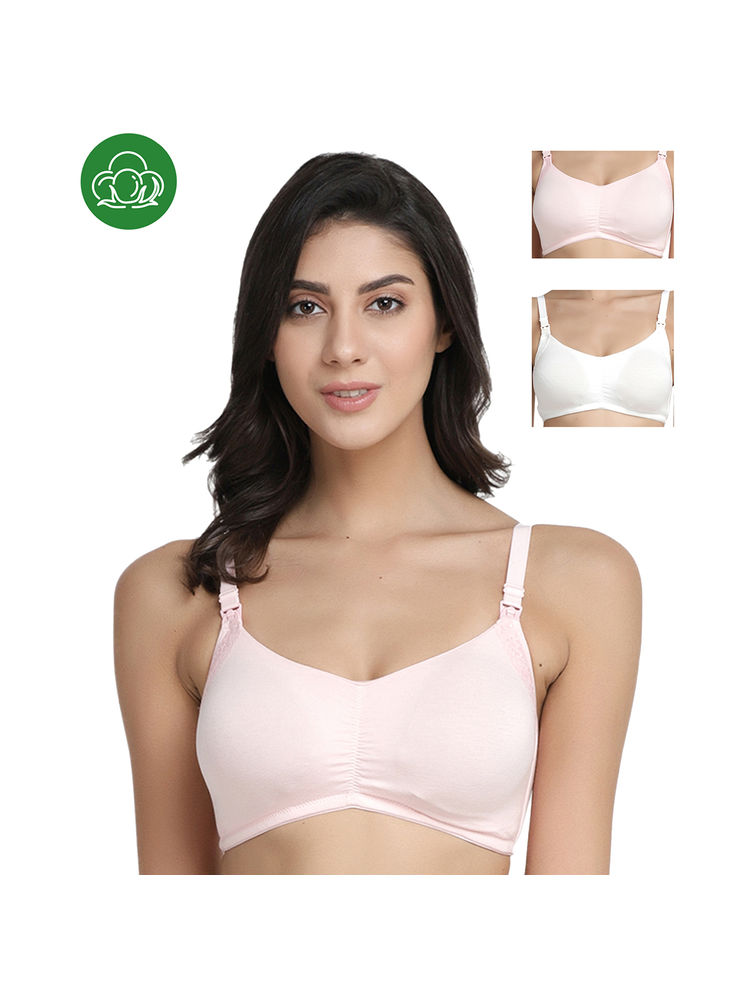 Inner Sense Organic Antimicrobial Soft Feeding Bra with Removable Pads Pack of 3 - Multi-Color-picture-22