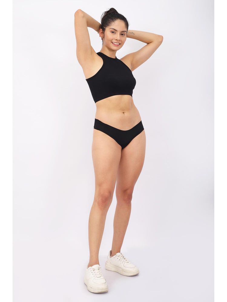 BASIQ. Seamless Brief Underwear Black Mid Waist-image-2