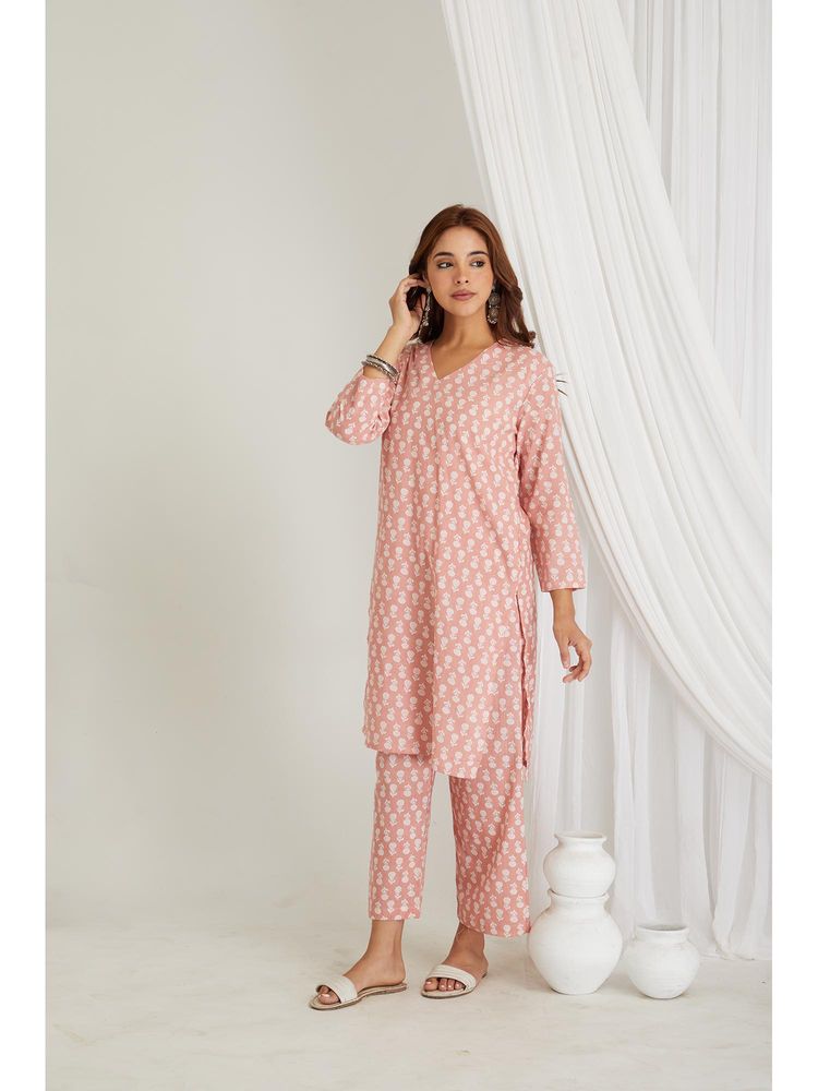 BREATH:ABLES Women Cotton Printed Co-Ord Set Multi-Color-image-4