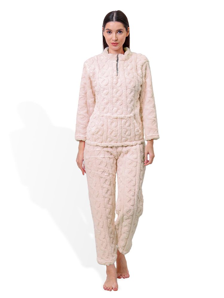 CareDone Winter Wear Night Suits For Women Beige-picture-45